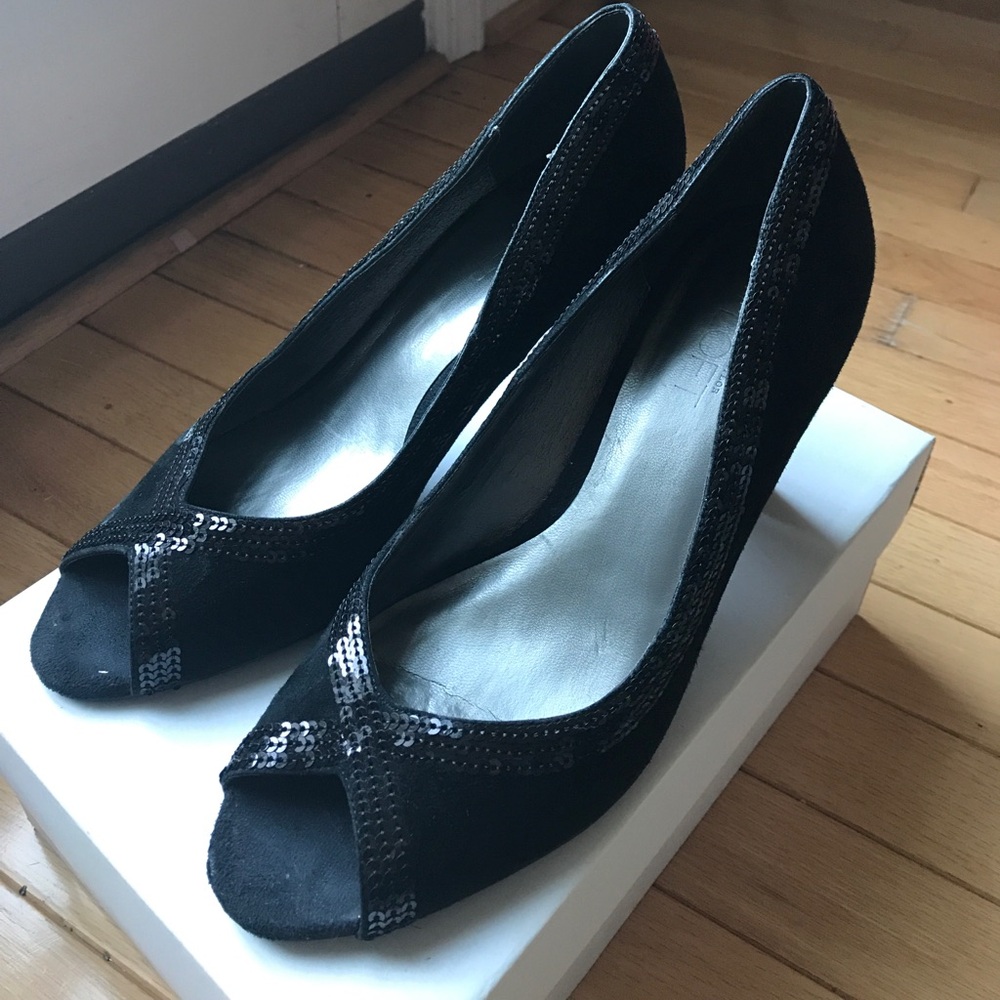 Ann Taylor Loft Suede & Sequined Heels